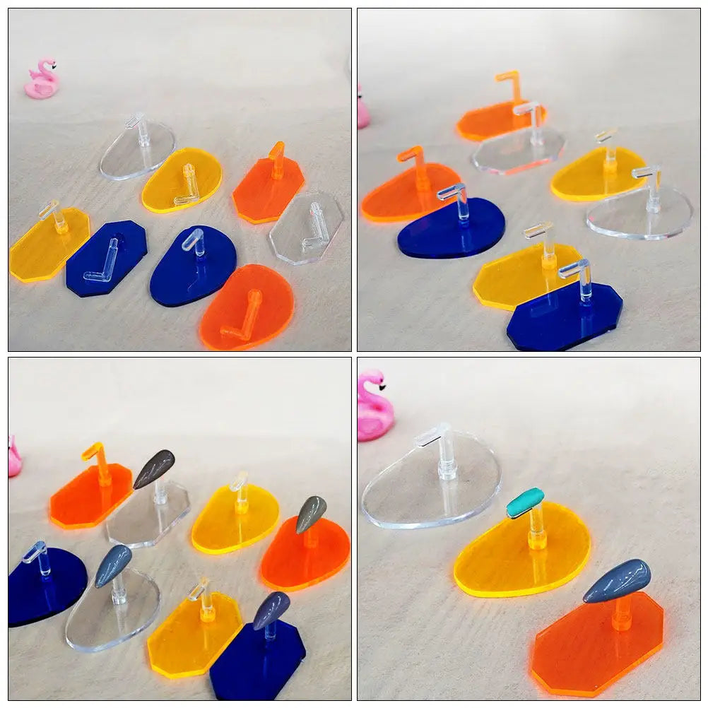 8-Pc Nail Art Practice Stand Set | Clear Acrylic Display Rack Nail Art Practice Stand QXL