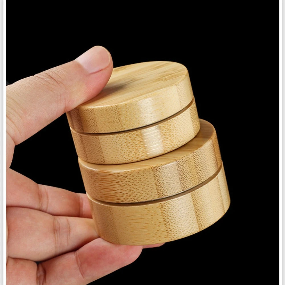 Bamboo Refillable Cream Jar | Airtight Travel Cosmetic Container Cosmetic Storage Jar QXL