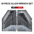 30-Pc Hex Key Allen Wrench Set | Metric & SAE Inch Hex Key Wrench Set QXL Grey
