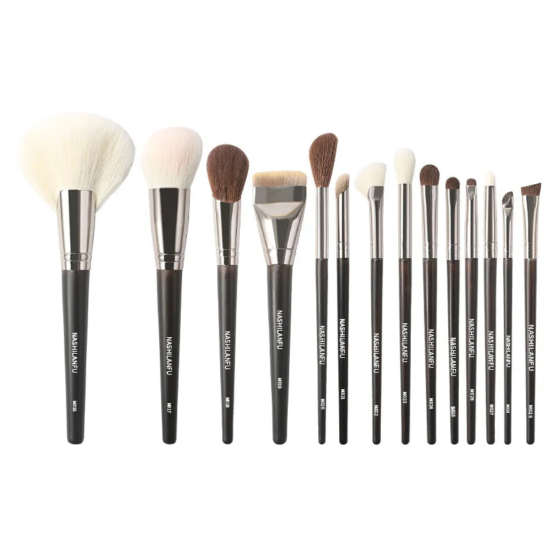 14-Piece Makeup Brush Set with Travel Pouch | Face & Eye Makeup Brush Set QXL 14PCS