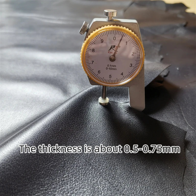 Black First Layer Sheepskin Leather 0.5–0.75mm | Whole Hide Leather Hide Fabric QXL