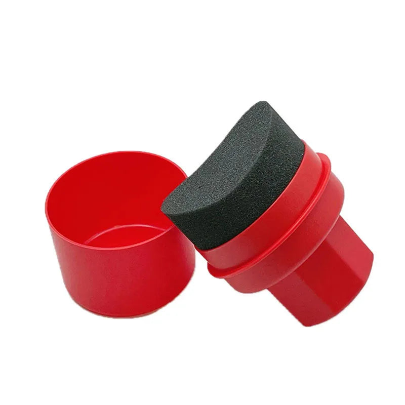 Car Wash Detailing Sponge | Foam Wax Polishing Pad Auto Care Car Detailing Sponge QXL Red curved B