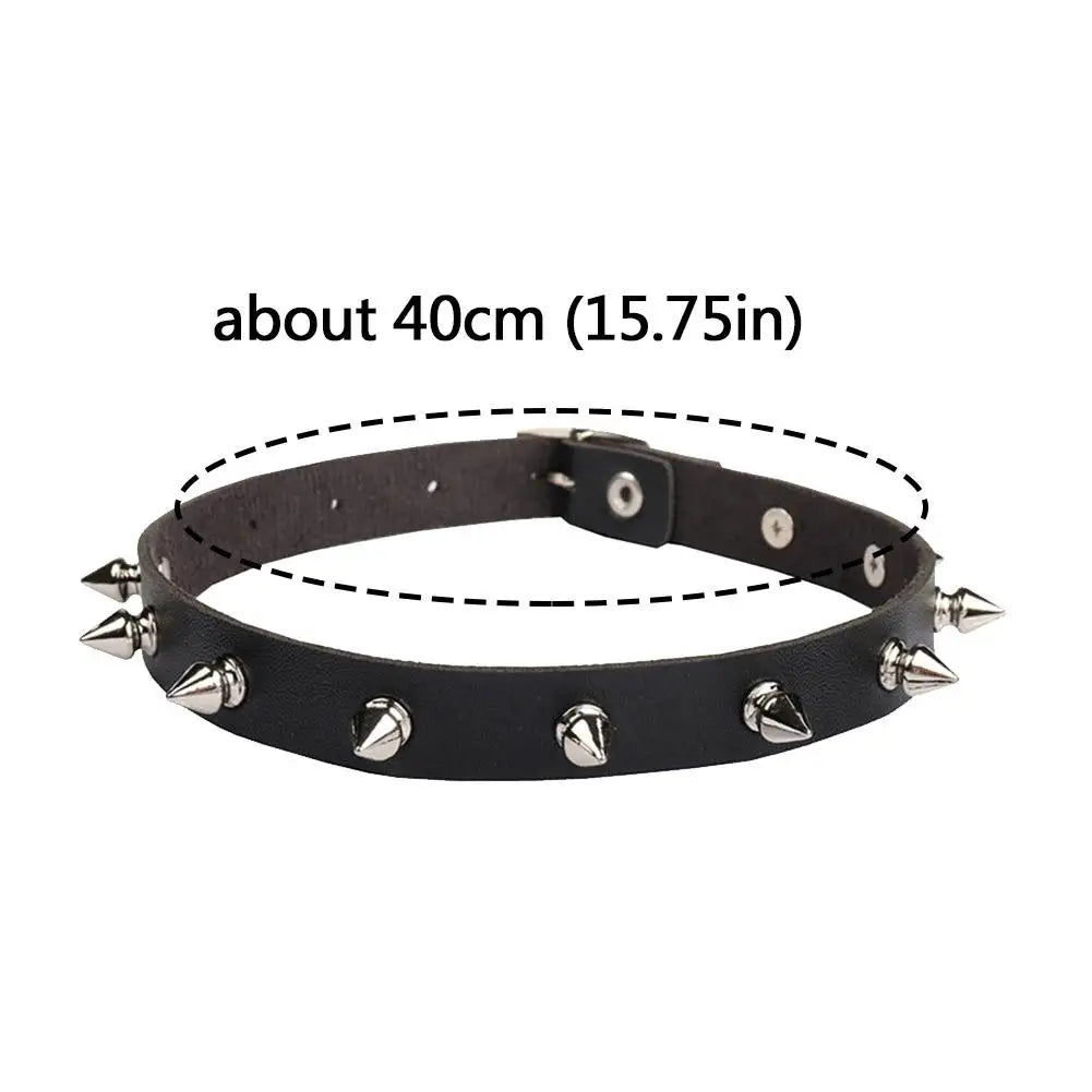 Punk Gothic Studded PU Leather Choker Necklace | Unisex Choker Necklace QXL