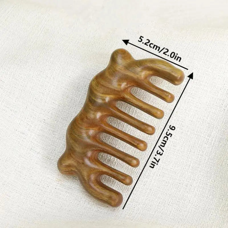 Sandalwood Cat Ear Gua Sha Comb | Wide Tooth Scalp Massager Gua Sha Massage Comb QXL