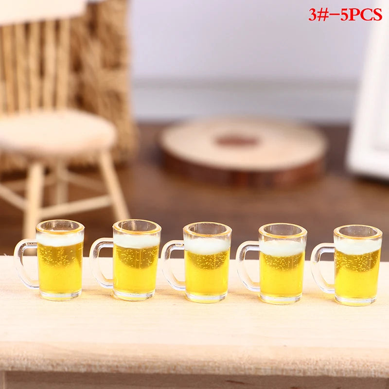 1:12 Dollhouse Miniature Drinkware Set – 15-Pc Wine & Beer Dollhouse Miniatures QXL 3