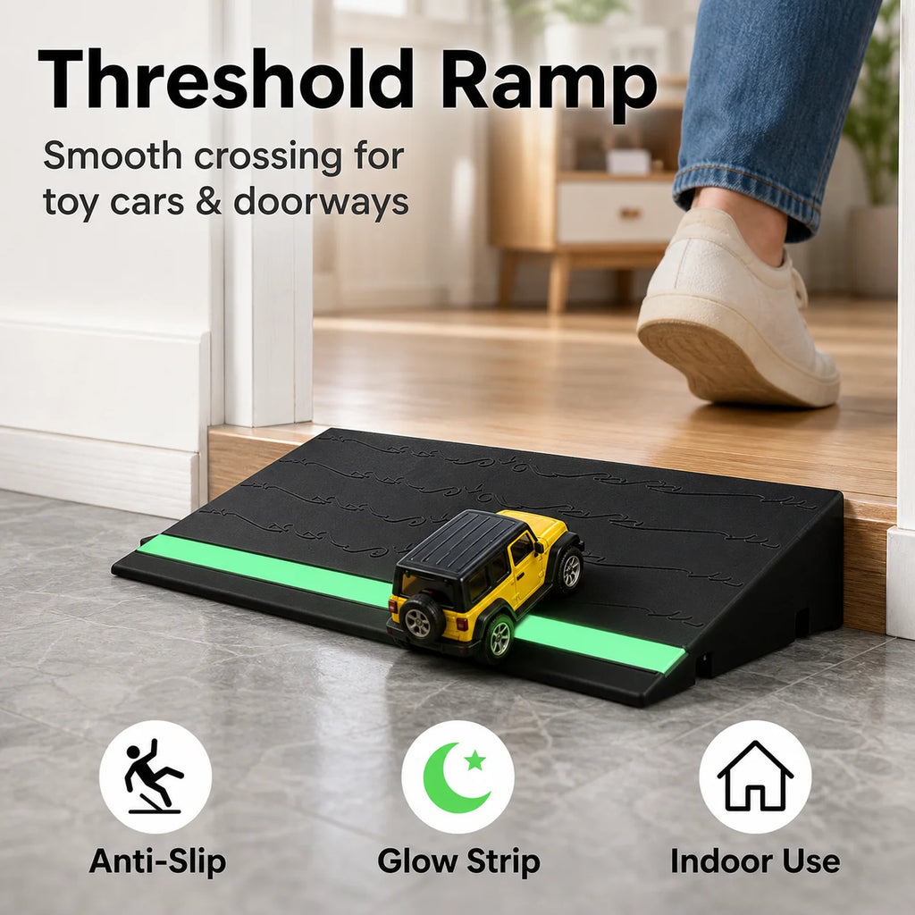 Indoor Plastic Threshold Ramp | Anti-Slip Glow Strip Doorway Slope Threshold Ramp QXL