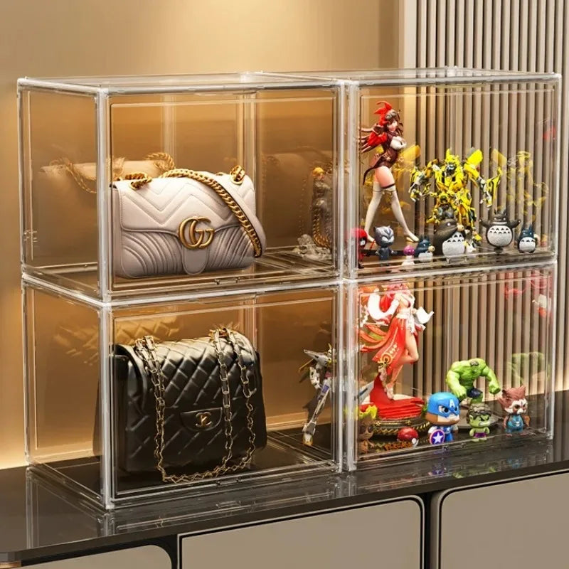 Transparent PET Storage Box – Stackable Dustproof Display Case Storage Display Box QXL