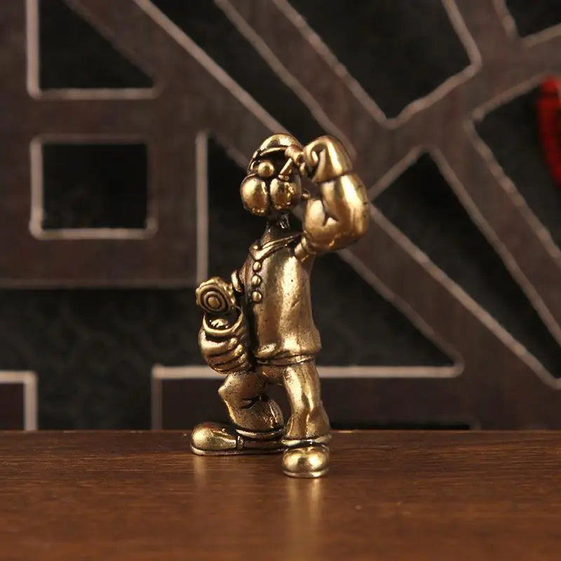 Popeye Sailor Man Brass Statue | Home & Desk Decor Ornament Decorative Figurine QXL