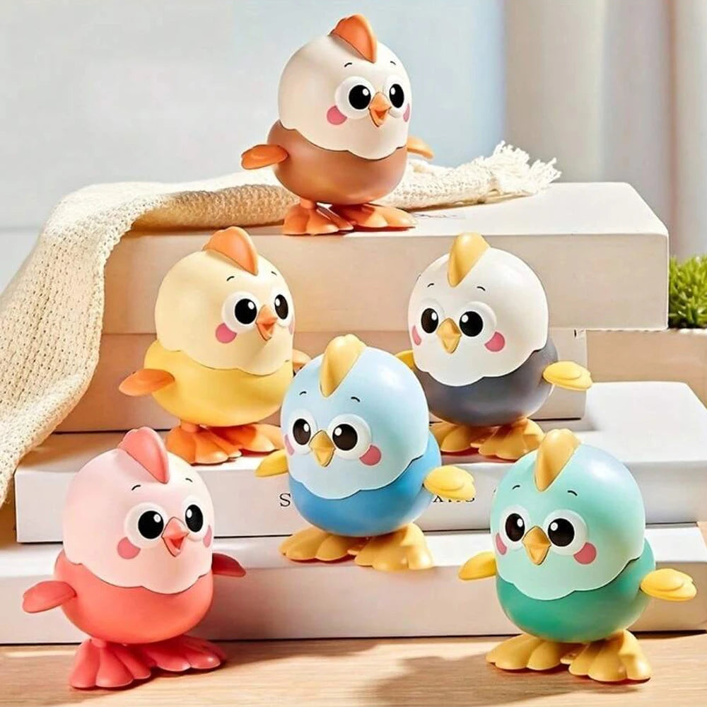 Wind-Up Jumping Chicken Toy | Clockwork Kids Birthday Gift Wind-Up Toy QXL