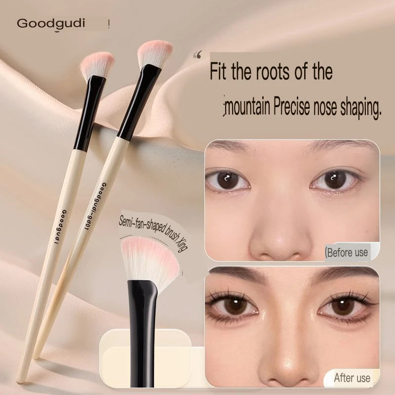 Half Fan Slanted Contour Brush | Nose Shadow & Highlight Contour Makeup Brush QXL