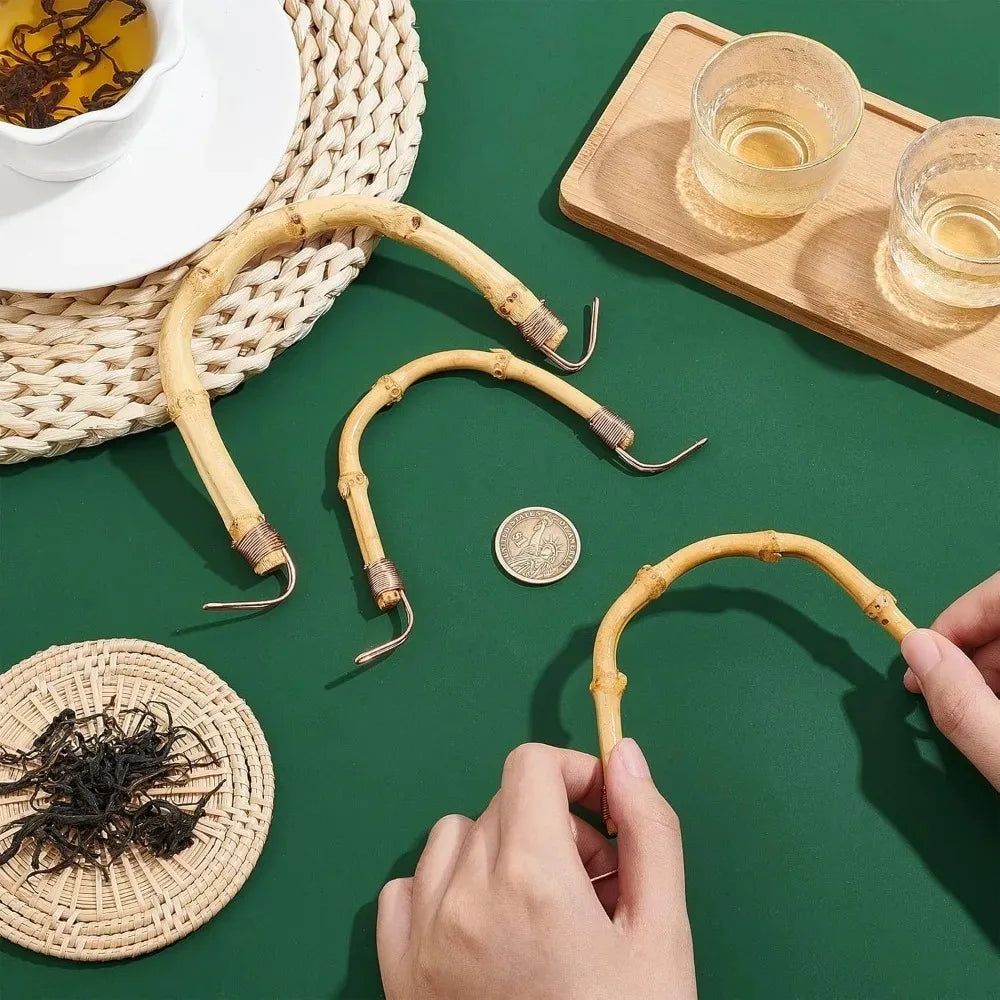 Bamboo U-Shape Teapot Handle Replacement – 3 Sizes with Brass Teapot Handle Set QXL