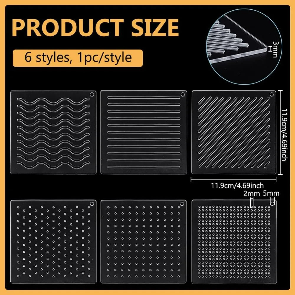 6-Piece Acrylic Sashiko Stencil Set | Quilting & Embroidery Embroidery Stencil Set QXL