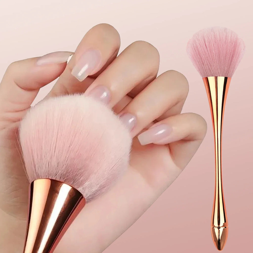 Fan-Shaped Powder & Nail Duster Brush | Soft Fluffy Bristles Nail Duster Brush QXL