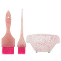 Pink Hair Dye Kit – Bowl, Pointed & Wide Brush Set | 3-Piece Hair Dye Brush Kit QXL A