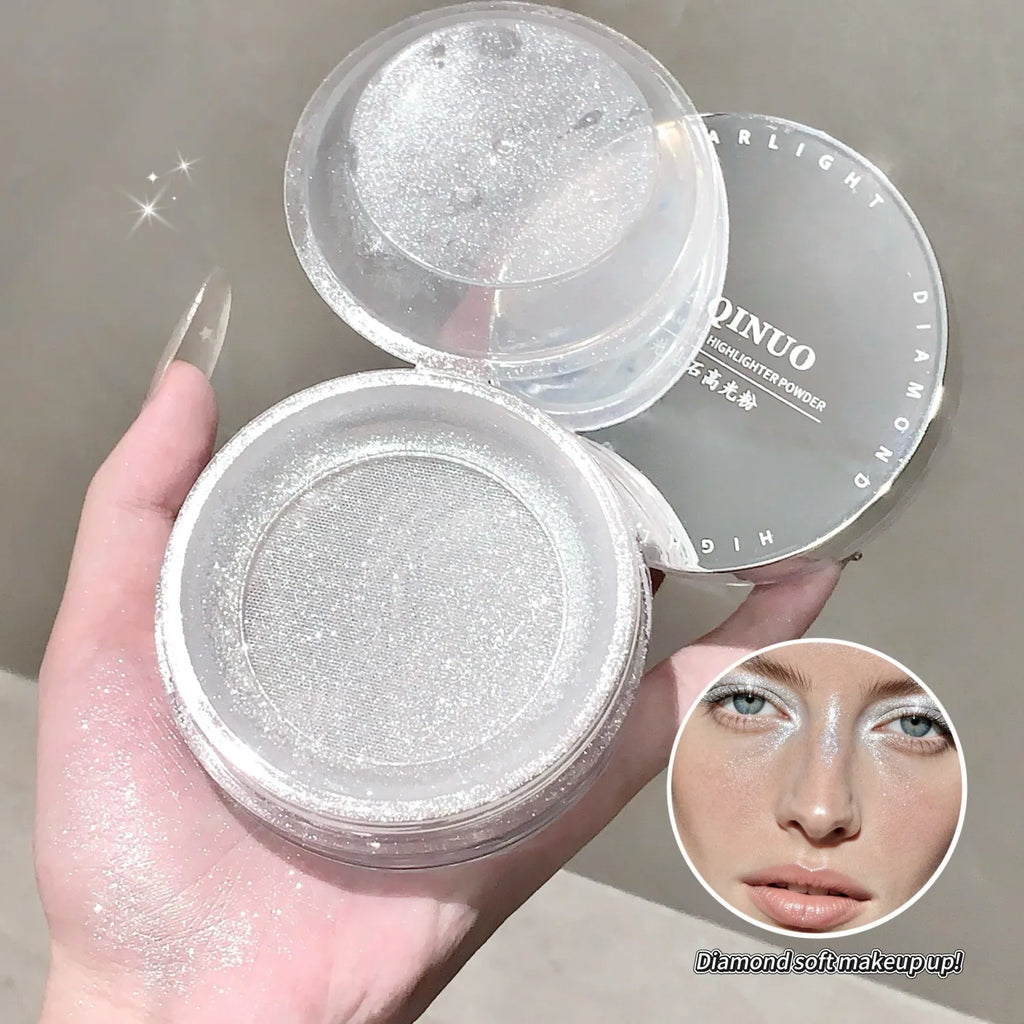 Diamond Shimmer Highlighter Powder – Waterproof Face Brightener Shimmer Highlighter Powder QXL