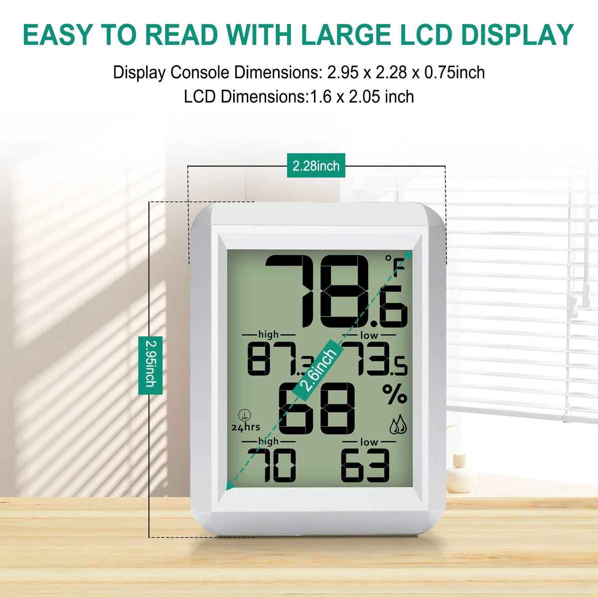 Digital Hygrometer Thermometer | Large Display & 24H Memory Hygrometer Thermometer QXL
