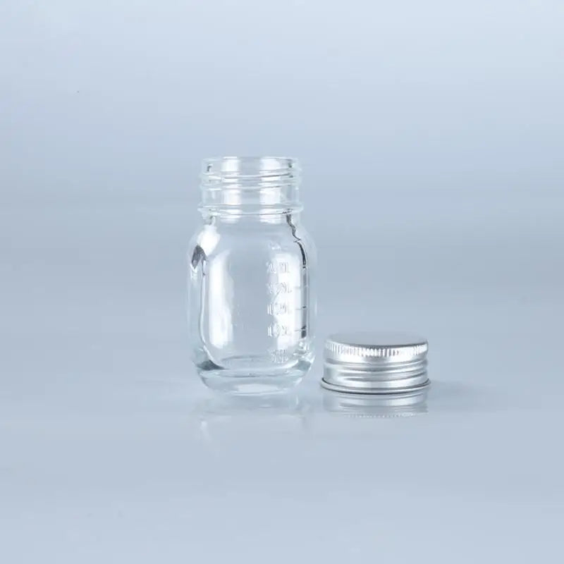 30ml Refillable Glass Bottle with Leak-Proof Lid | Multi-Use Refillable Glass Bottle QXL Silver