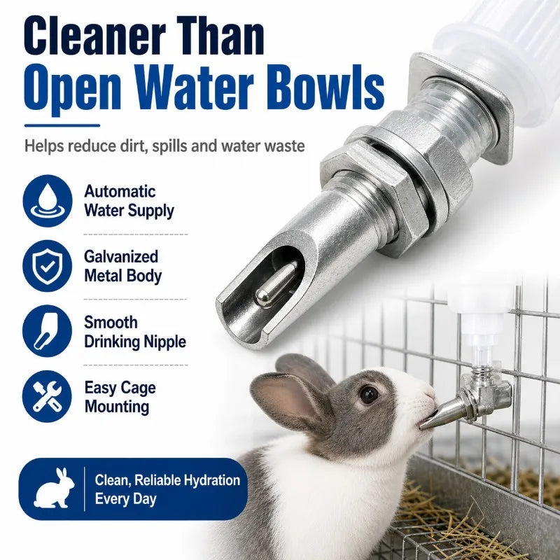 10-Pack Rabbit Nipple Drinker | Galvanized Duckbill Waterer Rabbit Nipple Drinker QXL