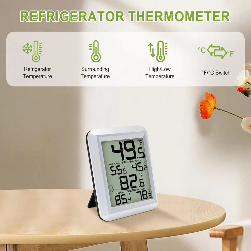 Digital Fridge Freezer Thermometer | Magnetic LCD Hygrometer Digital Thermometer Hygrometer QXL