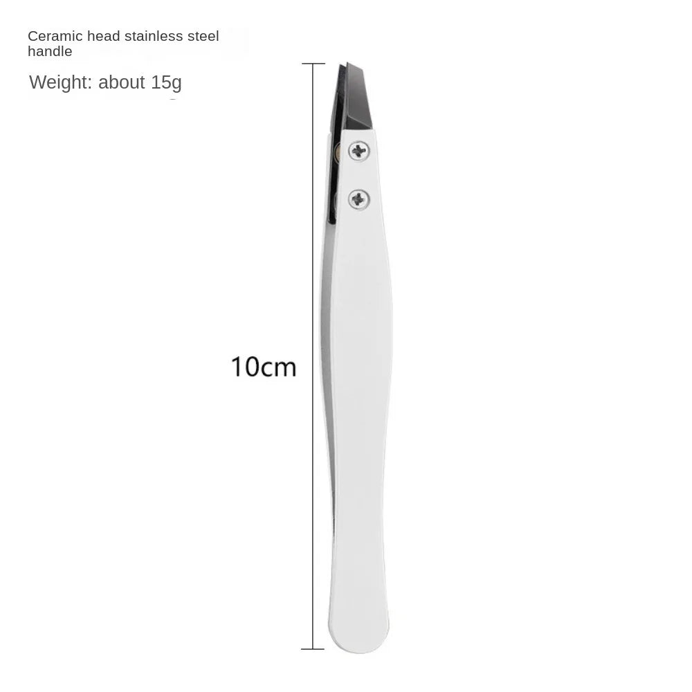 Zirconia Ceramic Pointed Tweezers – Brows, Lash & Beard Precision Tweezers QXL White