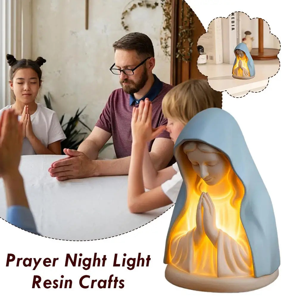 Praying Angel LED Night Light Resin Figurine | Spiritual Decor Resin Decorative Figurine QXL