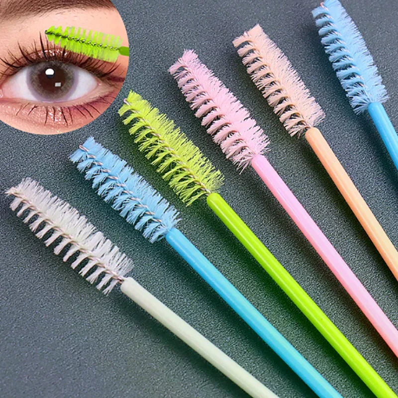 50-Pack Disposable Mascara Wands & Spoolie Eyelash Brushes Disposable Spoolie Brushes QXL