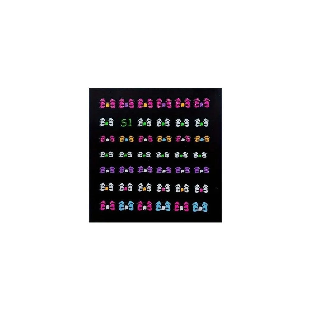 30-Pack 3D Glitter Neon Floral Nail Stickers | Glossy Nail Art Nail Art Stickers QXL