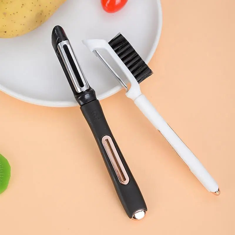 2-in-1 Vegetable Scrubber Brush & Peeler | Kitchen Tool Vegetable Scrubber Peeler QXL