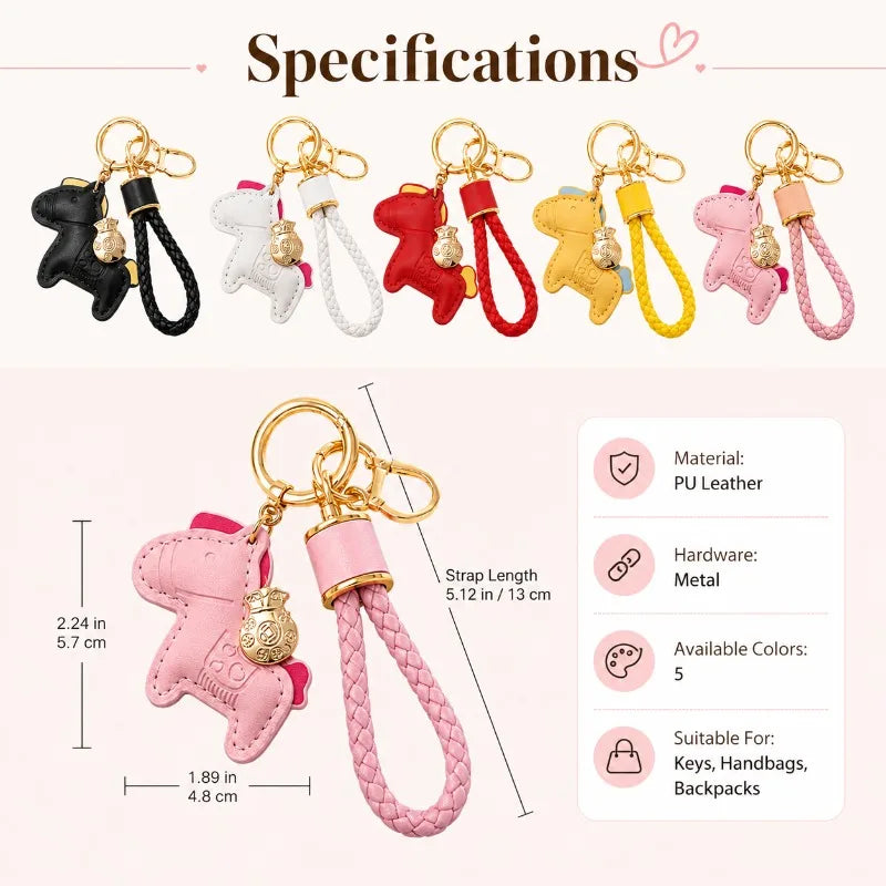 Horse Handmade Leather Keychain Pendant | Unisex Car Key Fob Leather Keychain Pendant QXL