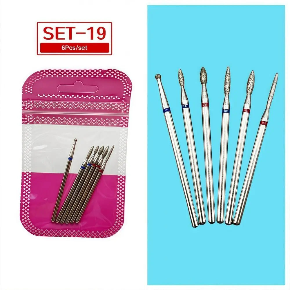 7-Piece Nail Drill Bit Set | Ceramic Diamond & Alloy Bits Nail Drill Bit Set QXL