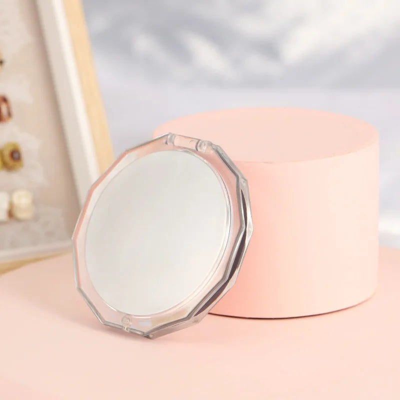 Foldable Pocket Makeup Mirror 2-Sided 10x Magnifying Compact Compact Makeup Mirror QXL WHITE