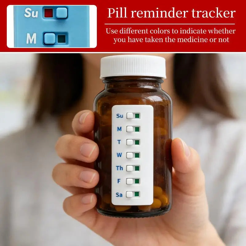 Reusable Color-Coded Pill Tracker & Medication Reminder Pill Tracker Reminder QXL