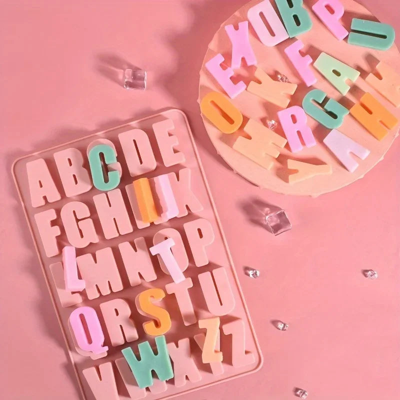 Silicone 26-Letter Alphabet Mold for Cake, Soap & Chocolate Silicone Baking Mold QXL