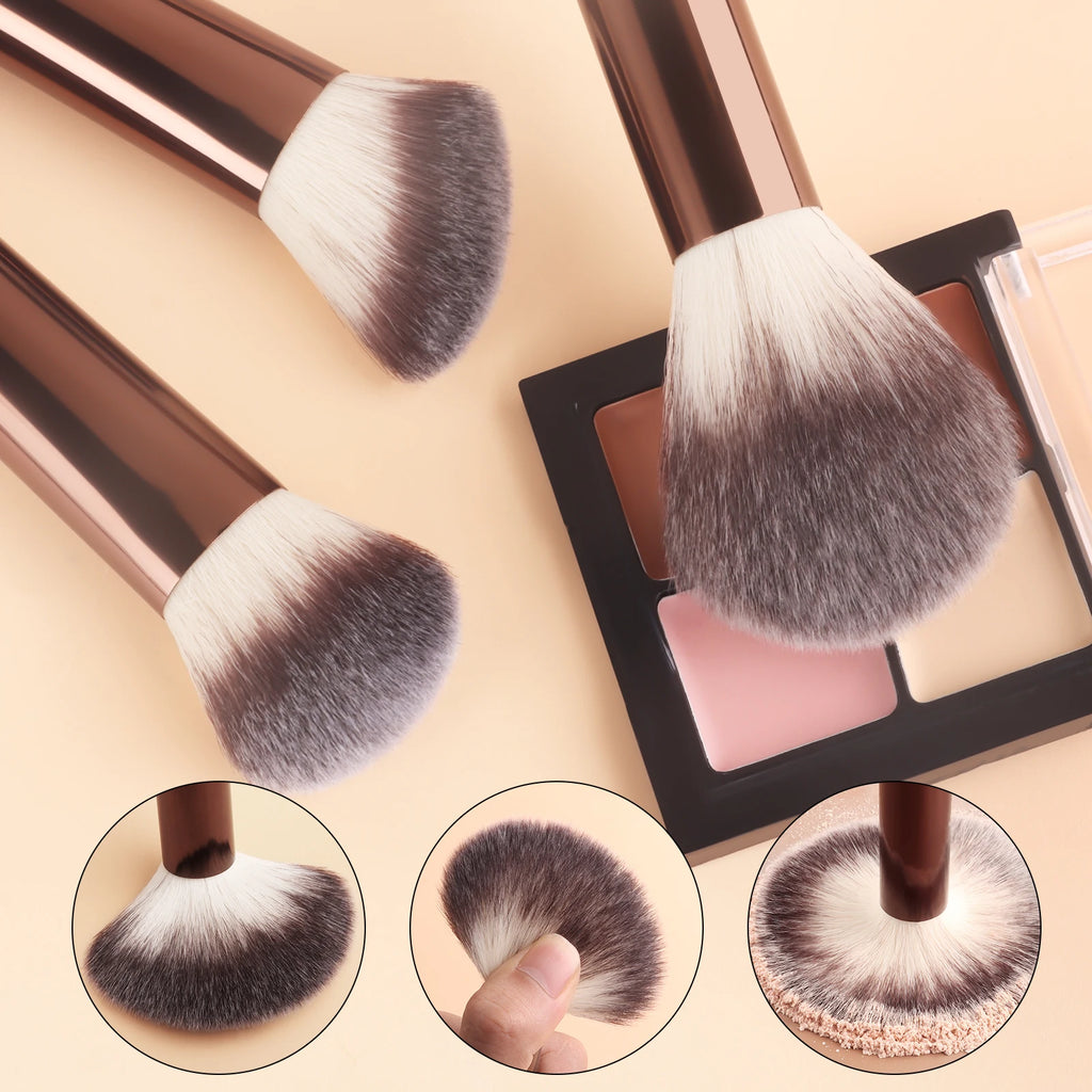 13-Pc Makeup Brush Set with Velvet Bag & 2 Puffs | Ronshadow Makeup Brush Set QXL