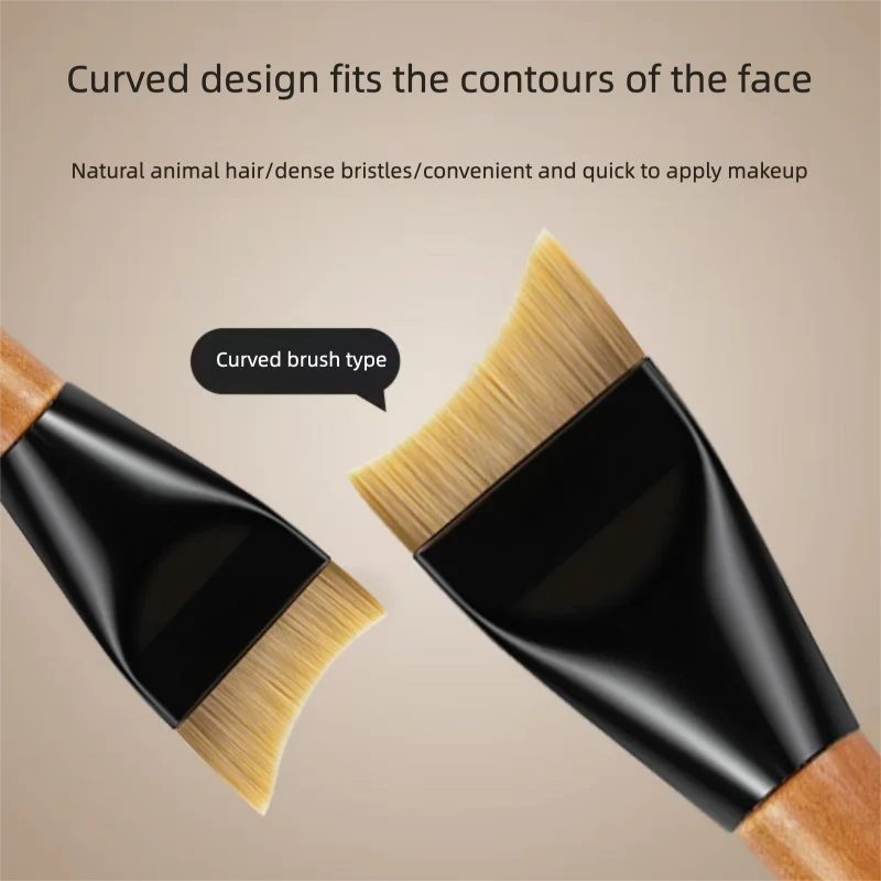 Fish-Tail Crescent Foundation & Concealer Brush – No Powder Abs Foundation Brush QXL