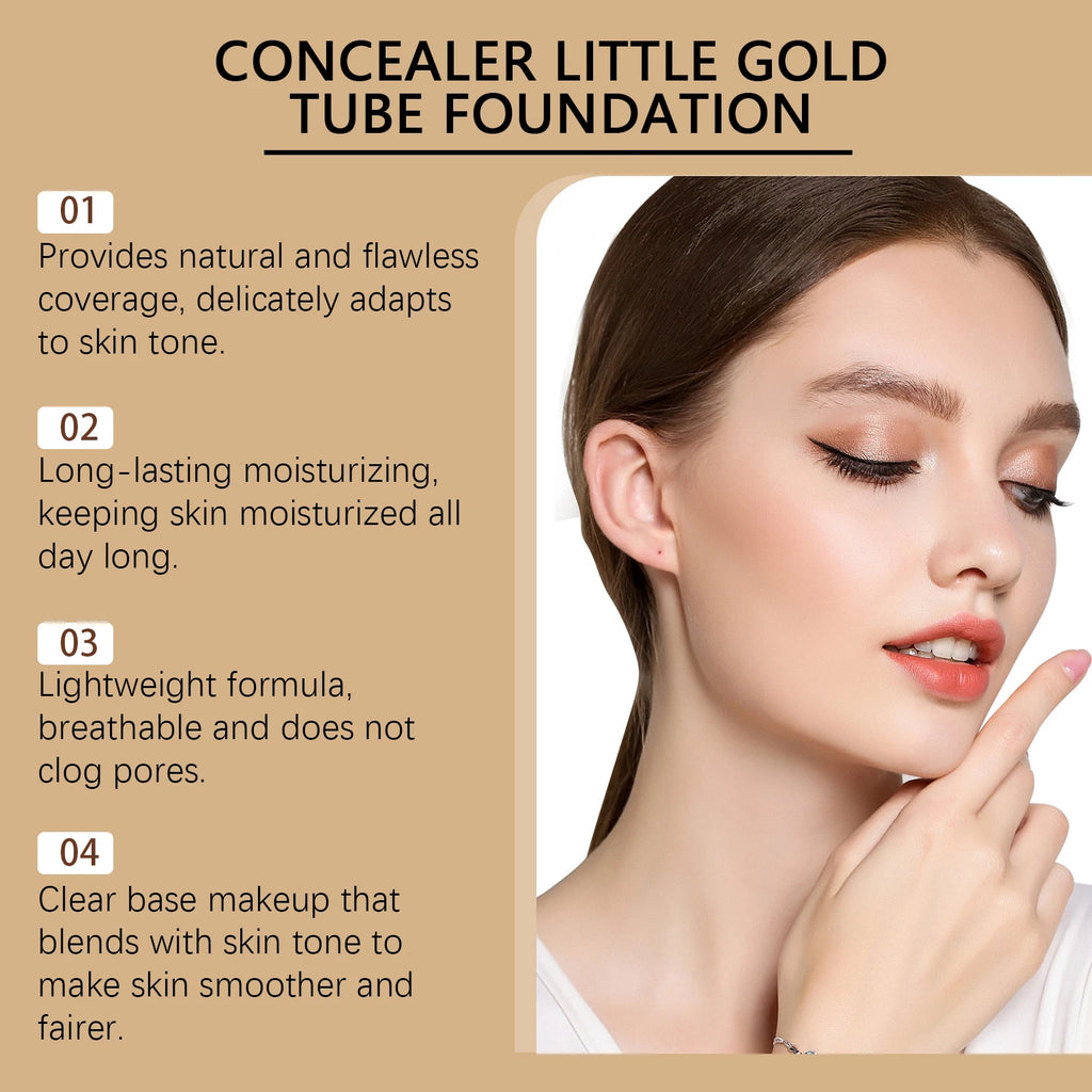 Eelhope 2-in-1 Gold Tube Foundation & Concealer 30ml Foundation Concealer QXL