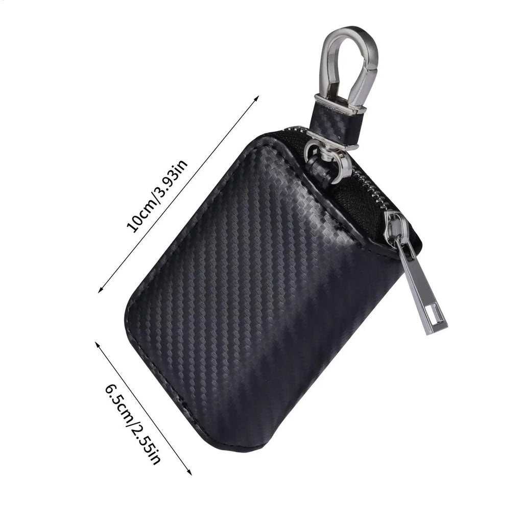 RFID Signal Blocking Key Fob Pouch | PU Leather Faraday Case RFID Blocking Pouch QXL