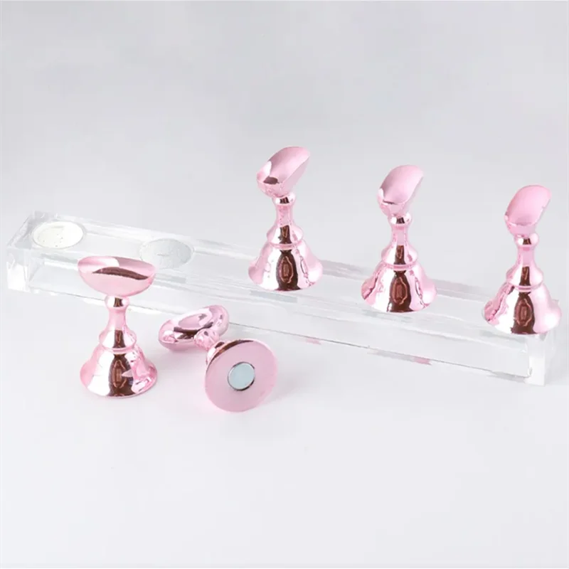 5-Pc Magnetic Nail Tips Display Stand | UV Gel Polish Holder Nail Art Display Stand QXL