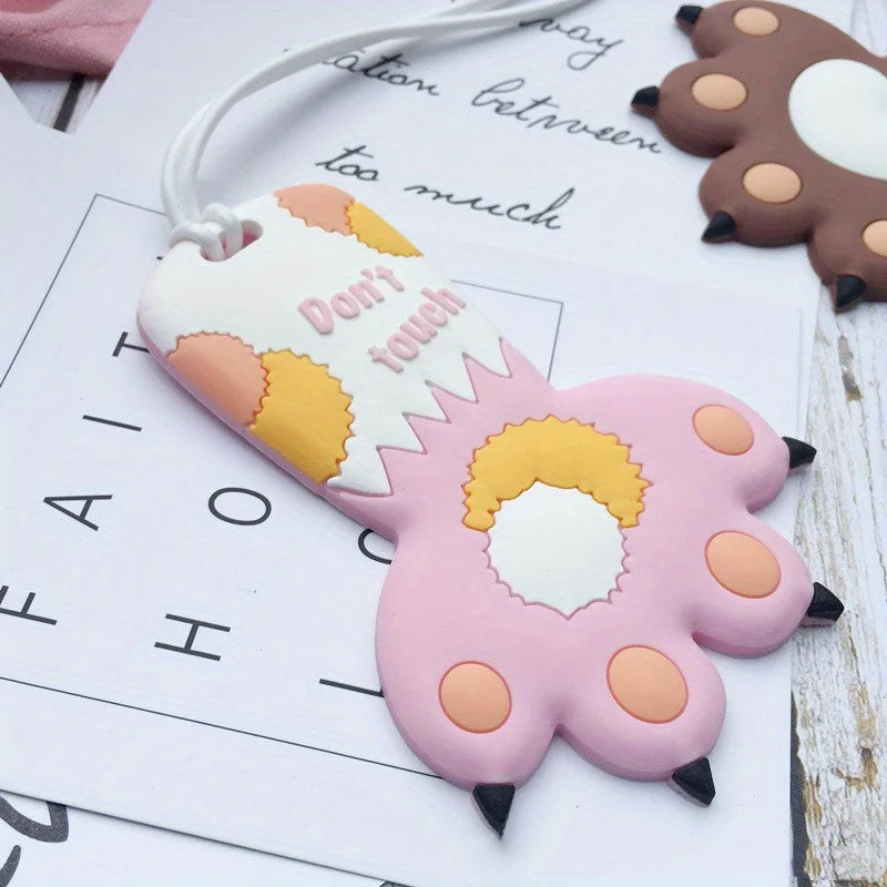 Macaron Cat Paw Luggage Tag | Anti-Loss PVC Travel Tag Set Luggage Tag QXL
