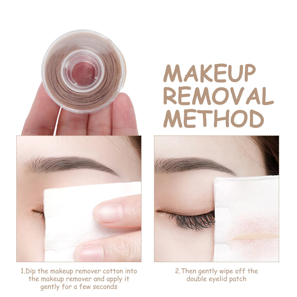 3-Roll Double Eyelid Tape Strips | Natural Lace Shaping Eyelid Shaping Tape QXL
