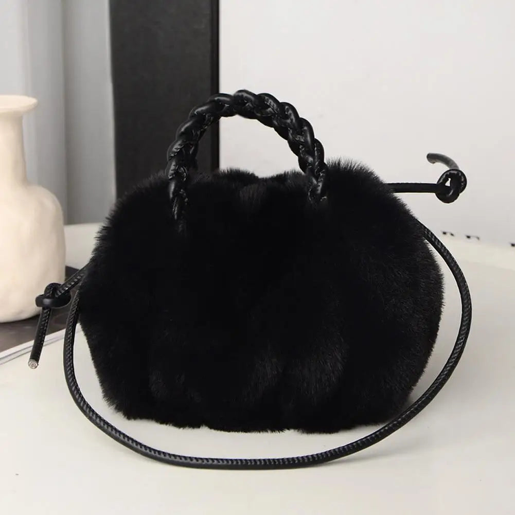 Plush Cloud Crossbody Bag | Cute Faux Fur Shoulder Handbag Crossbody Shoulder Bag QXL