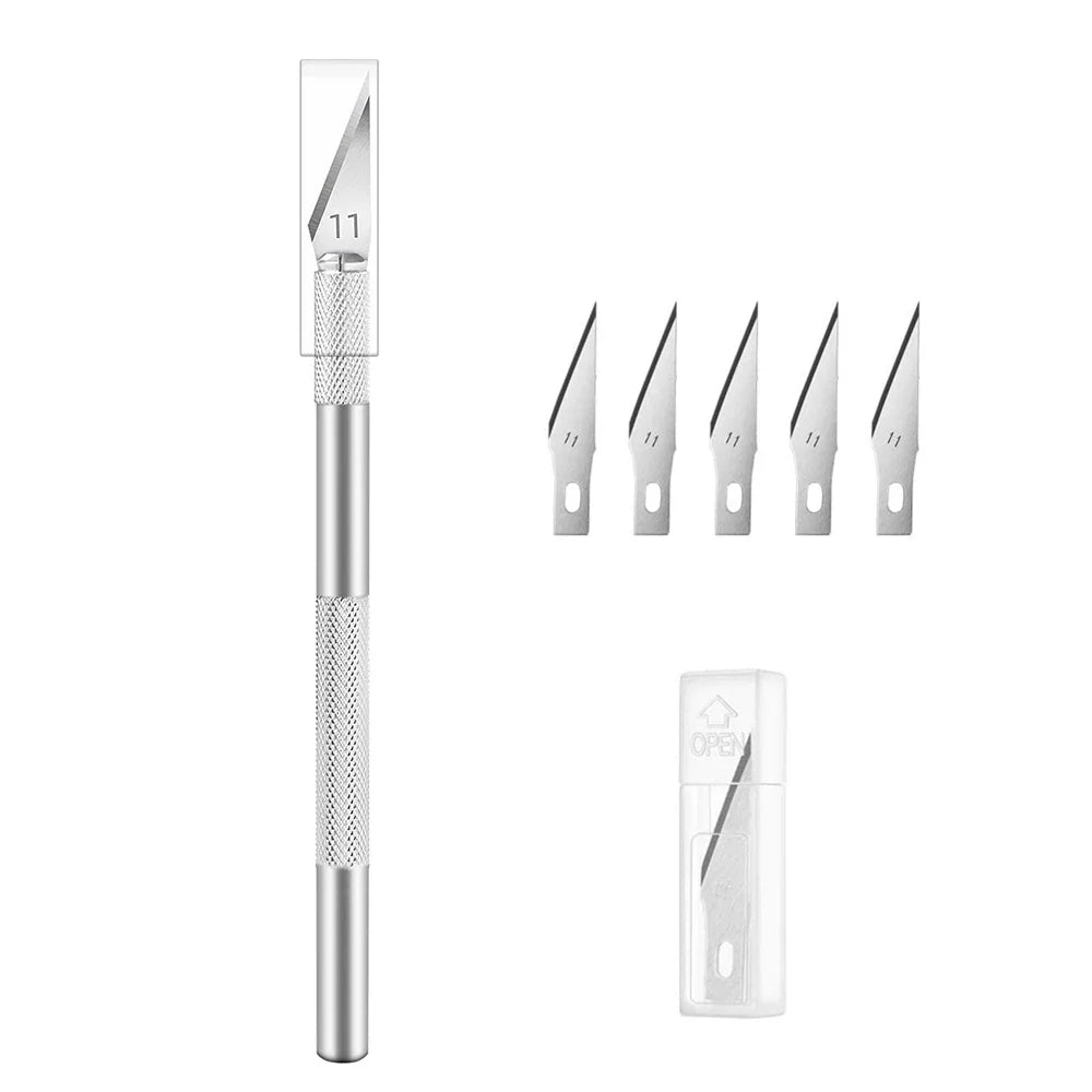 Precision Craft Knife Kit | Non-Slip Aluminum + 5 Blades Precision Craft Knife QXL