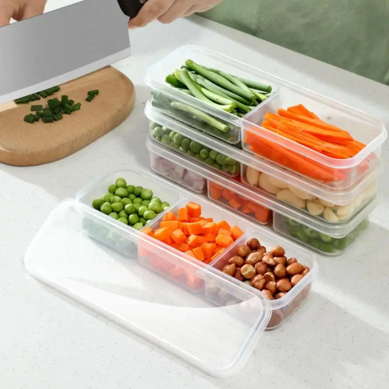 2-Pack Fridge Food Storage Containers | Sealed Compartment Box Food Storage Container QXL