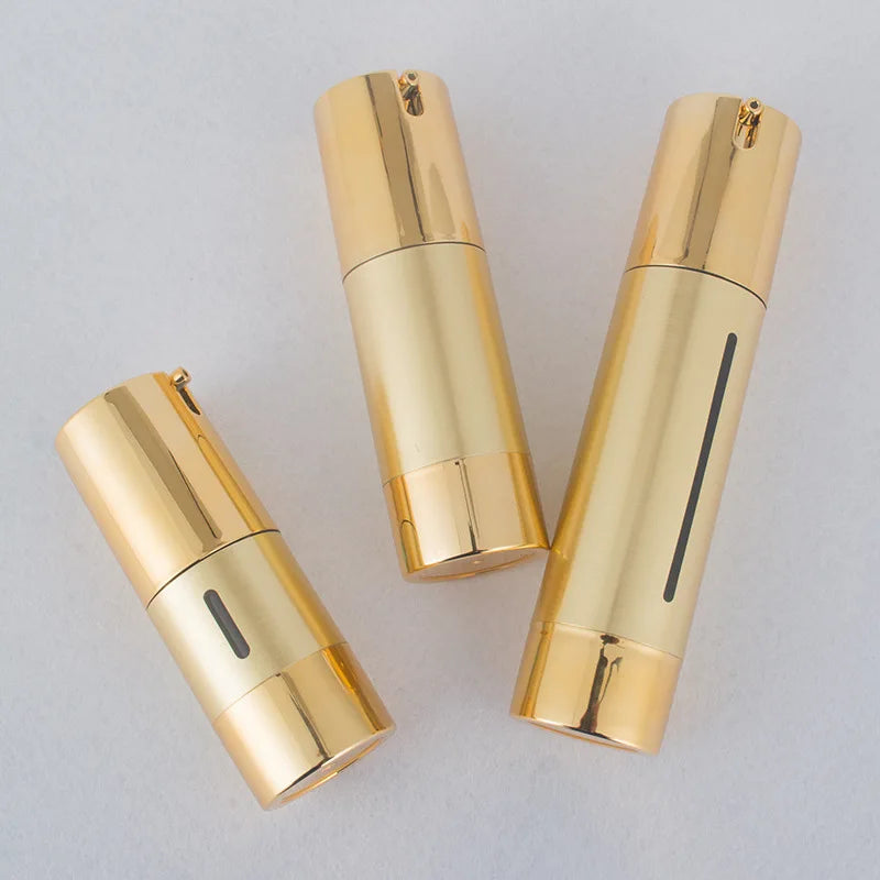 Airless Pump Bottles 15/30/50ml | Refillable Cosmetic Travel Airless Pump Bottle QXL 30ml Gold