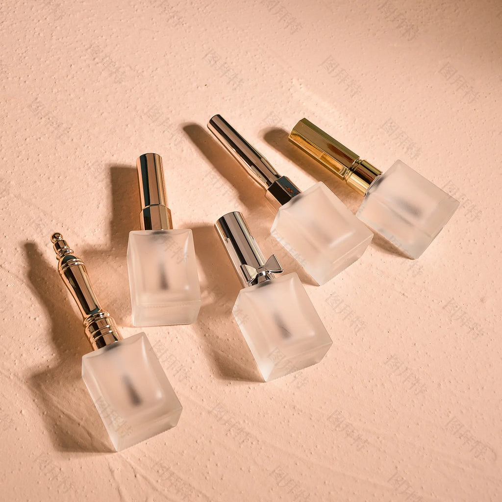 15ml Frosted Square Glass Nail Polish Bottle with Brush Nail Polish Bottle QXL