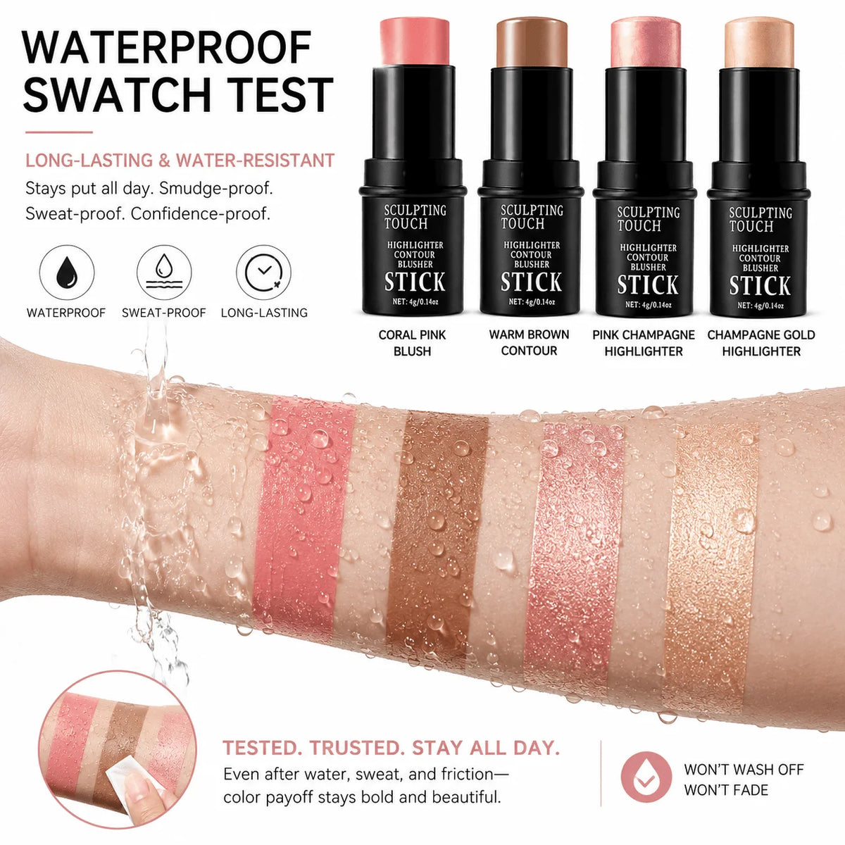 Creamy Waterproof Contour Stick | Matte Face Sculpting Contour Stick QXL