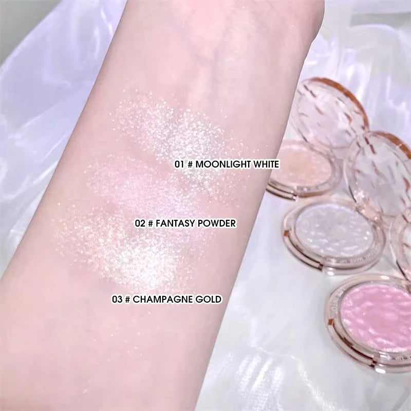 Shimmer Highlighter Powder | Pearl Glow Face Highlight Palette Shimmer Highlighter Palette QXL