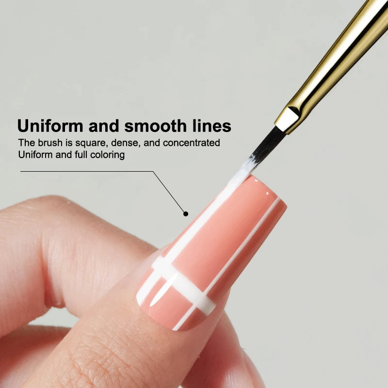 French Plaid Nail Art Brush Set | Grid & Line Drawing Pen Nail Art Brush QXL