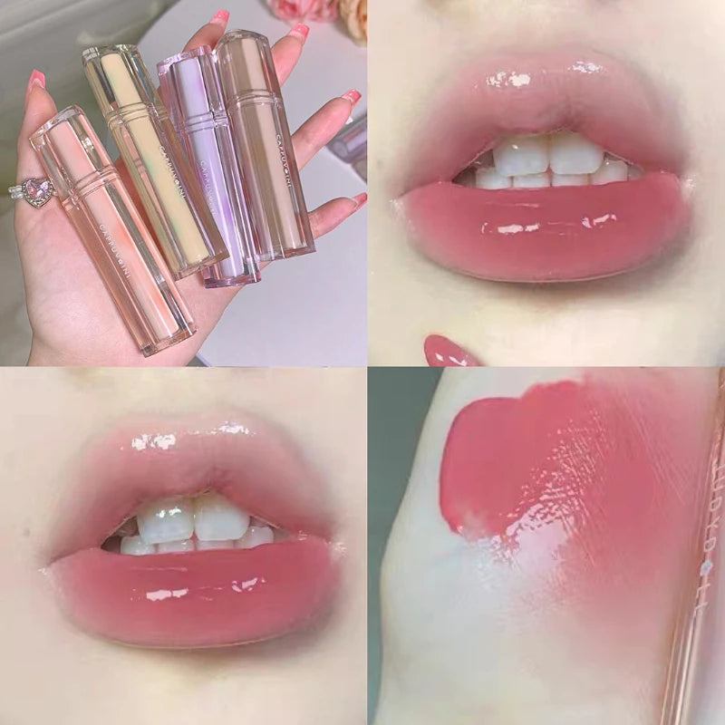 Cappuvini Mirror Lip Glaze | Glazed Glass Lip Gloss Lipstick Mirror Lip Gloss QXL army green Full Size