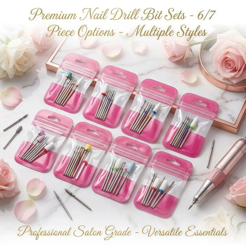7-Piece Nail Drill Bit Set | Ceramic Diamond & Alloy Bits Nail Drill Bit Set QXL